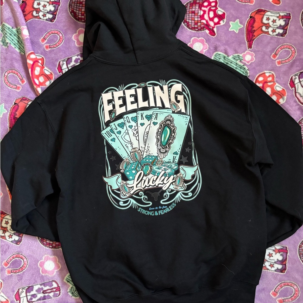 Feeling Lucky Black Hoodie